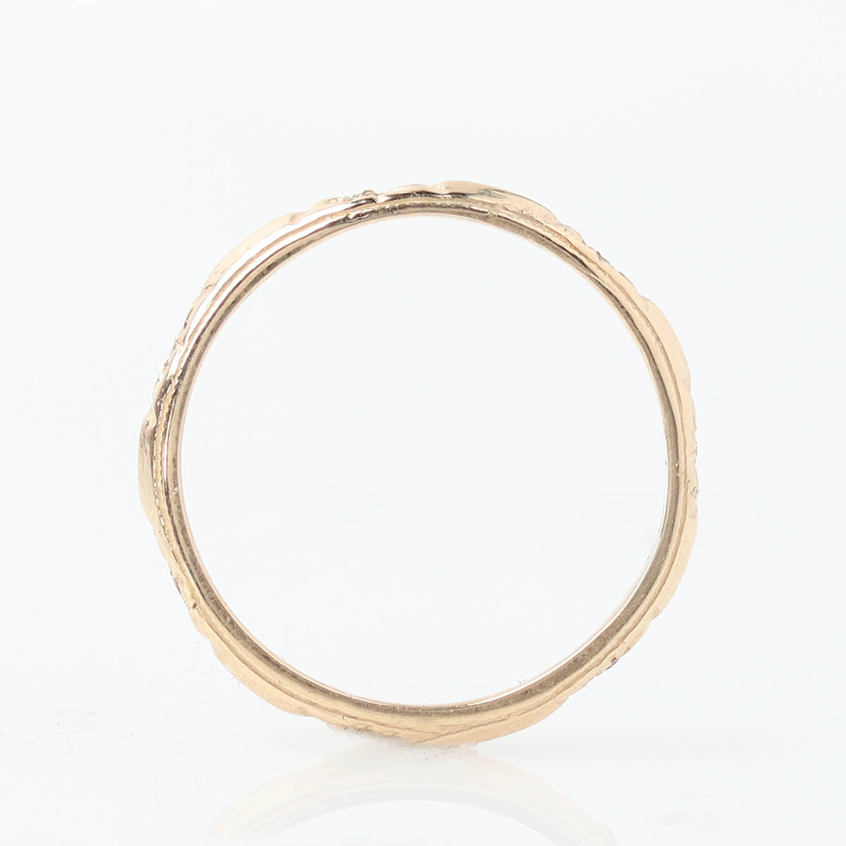 1930s Reproduction Gold and Diamond Orange Blossom Wedding Band #L1096Y14D (Copy) - Wedding Bands