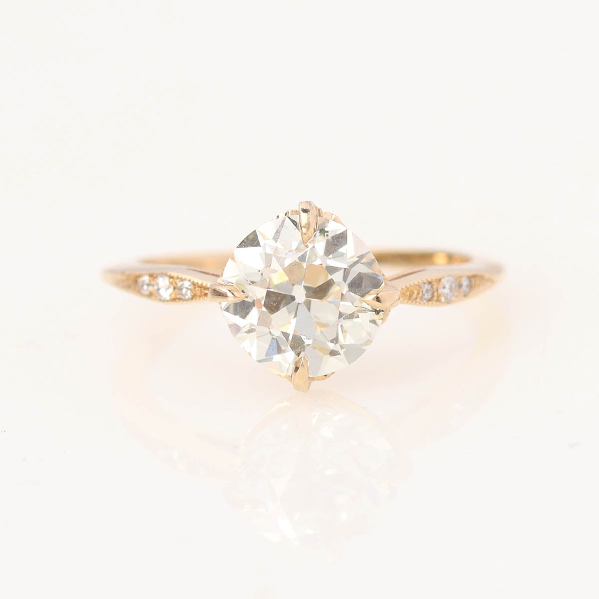 Art Déco Era Reproduction Old European Cut Engagement Ring #2636Z