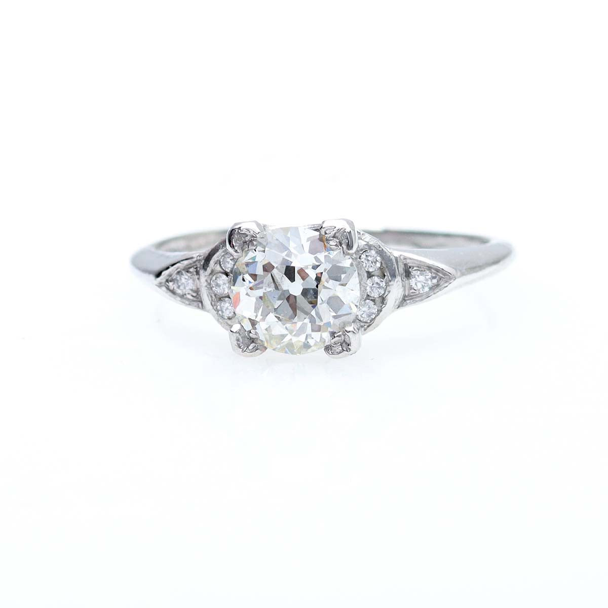 Replica Art Deco Engagement Ring with Old European Cut Diamond #3024-5