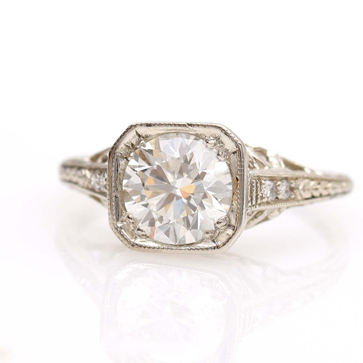 Replica Art Déco Diamond Engagement Ring #3276-03