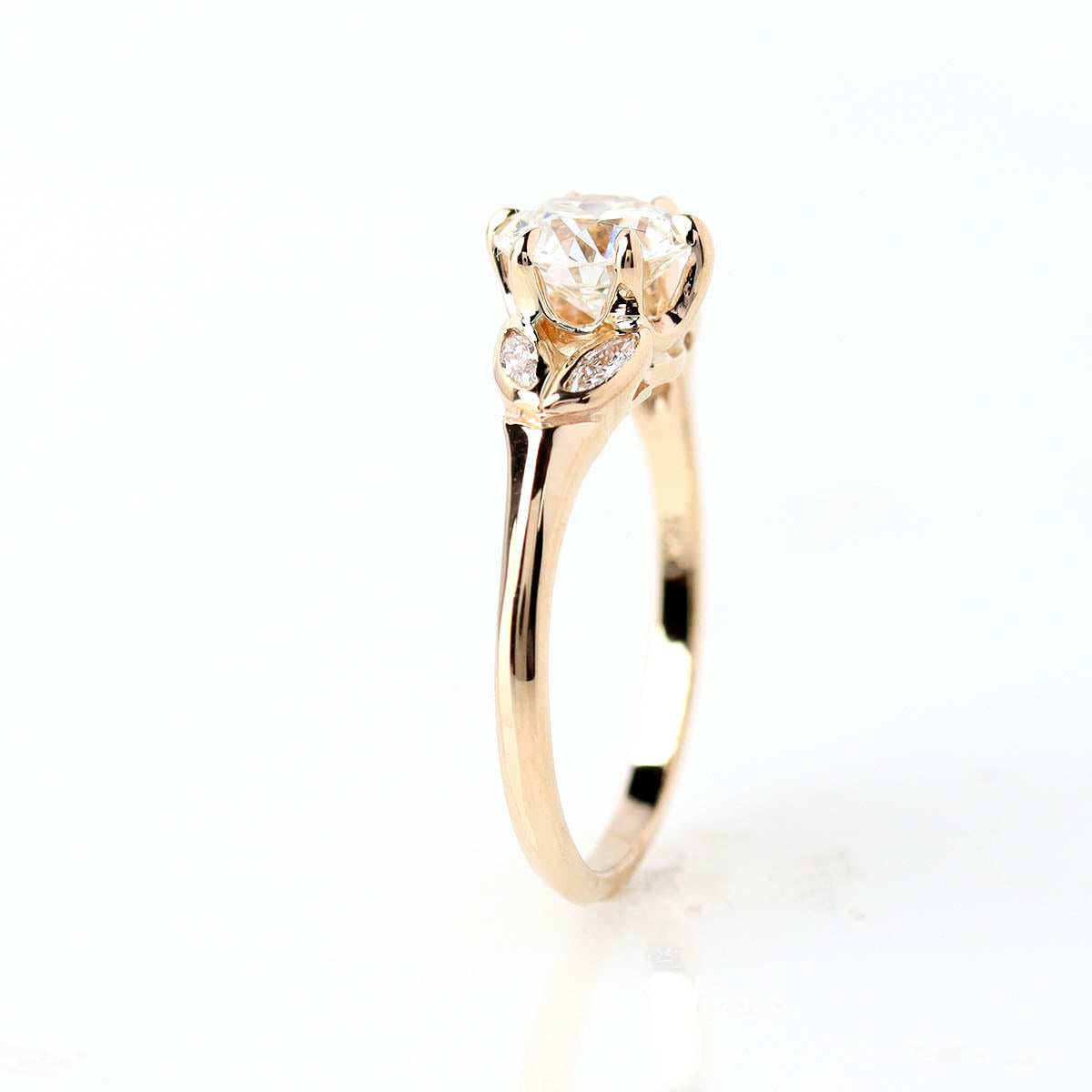 Art Déco Era Floral Reproduction Engagement Ring #3289Y14-1