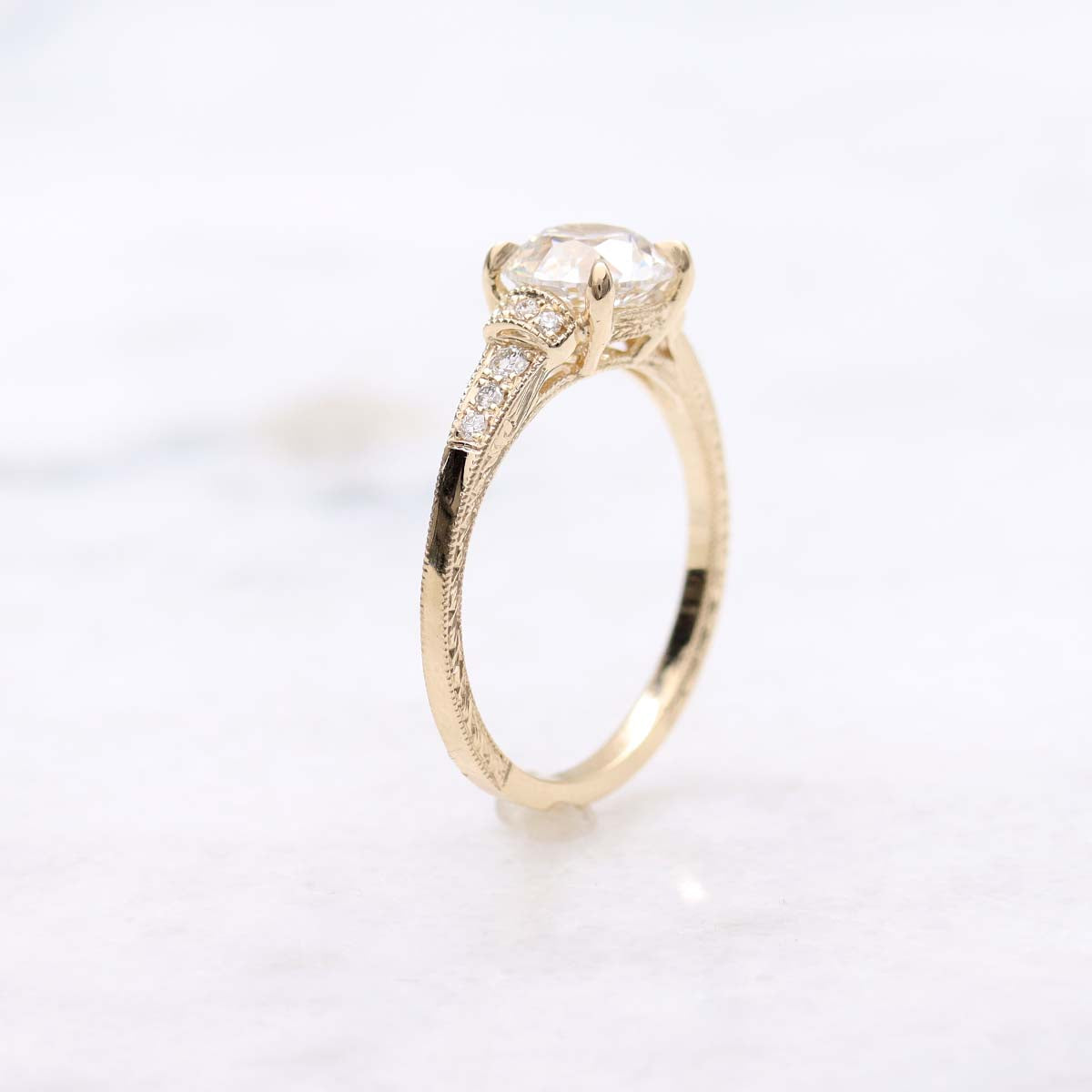 The Lily Engagment Ring With An Old European Cut Diamond #3319-9