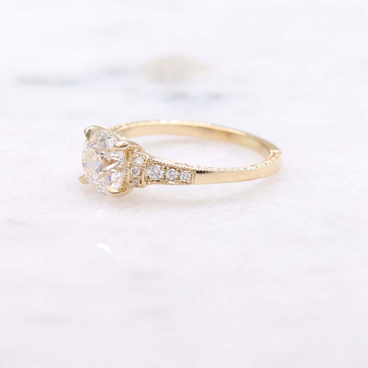 The Lily Engagment Ring With An Old European Cut Diamond #3319-9