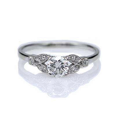 Replica floral art deco engagement ring setting #L3355