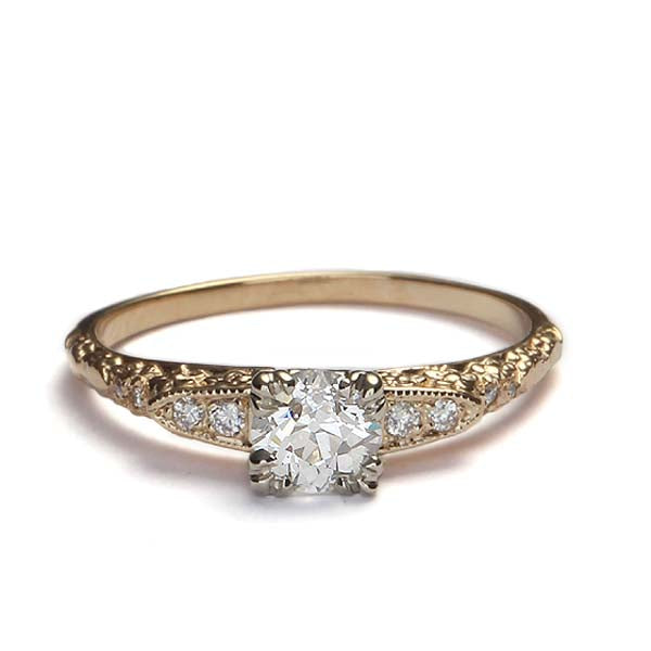 Replica floral art deco engagement ring setting #L3370