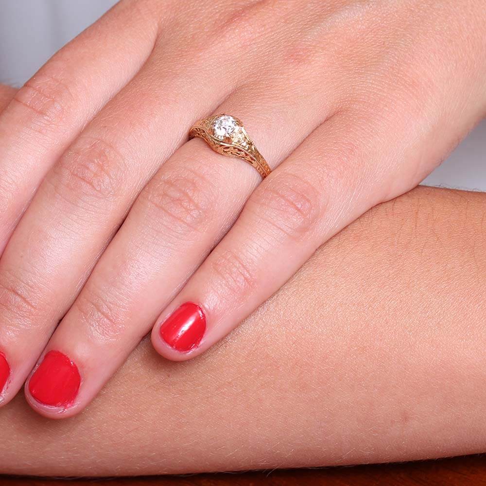 Replica Art Deco Engagement Ring #3390-4