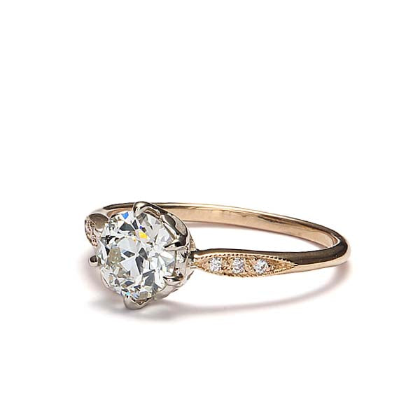 Edwardian Inspired Diamond Engagement Ring #3413-5 - Leigh Jay & Co