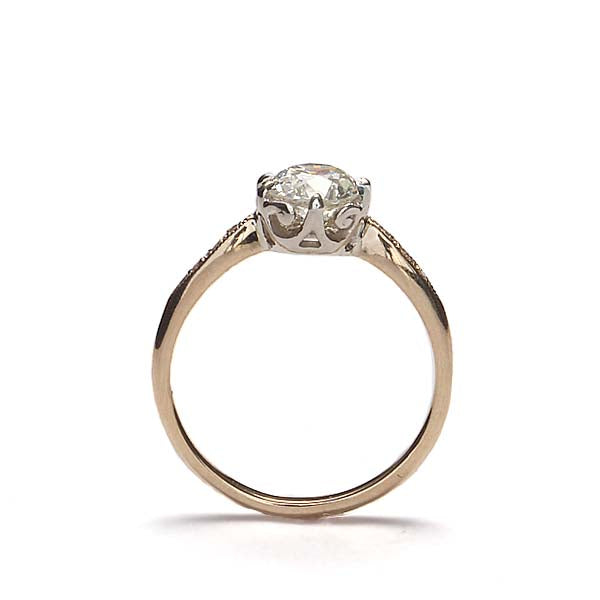 Edwardian Inspired Diamond Engagement Ring #3413-5 - Leigh Jay & Co