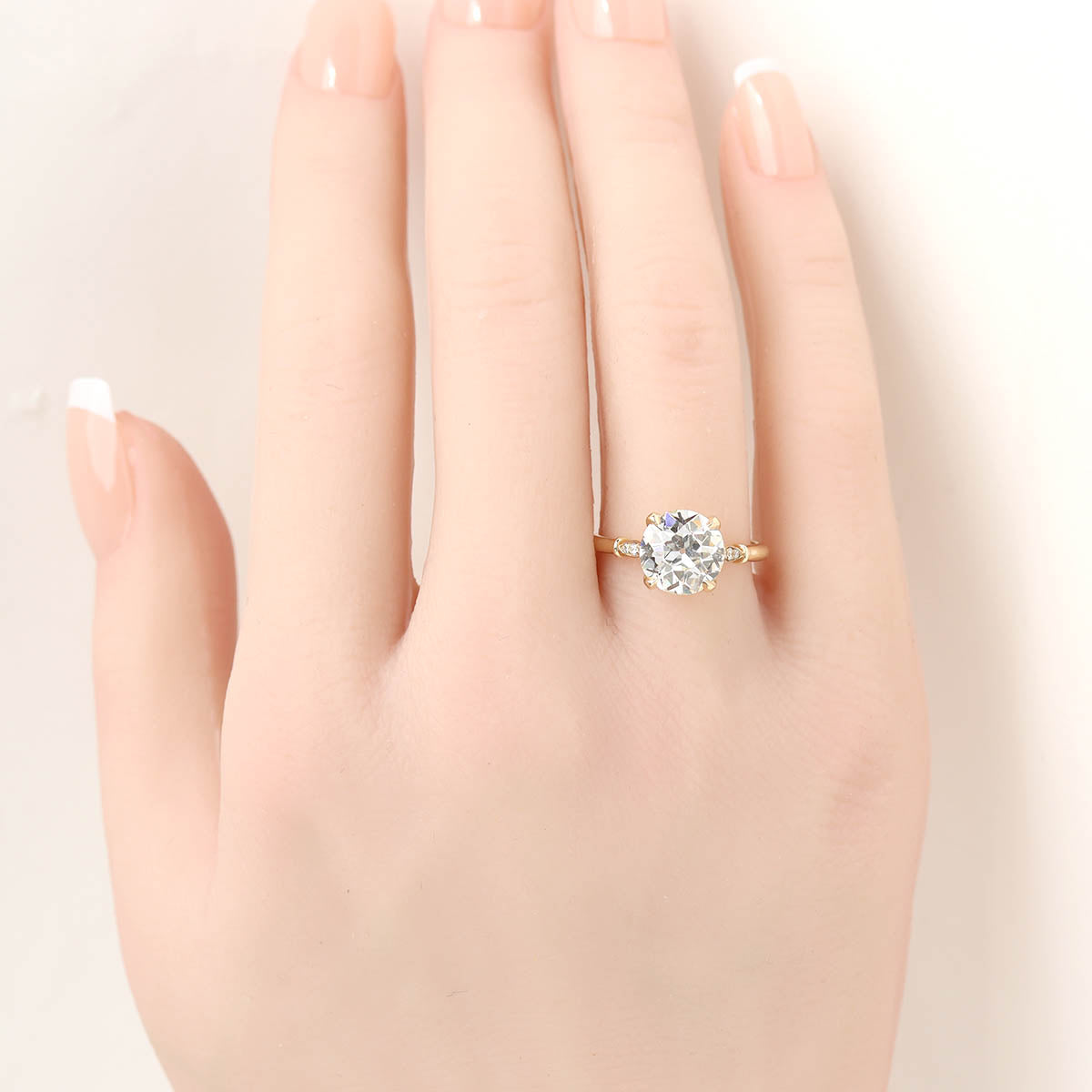 The Zoe Edwardian Inspired 2.59 ct Old European Cut 14k Gold Engagement Ring #3606-10