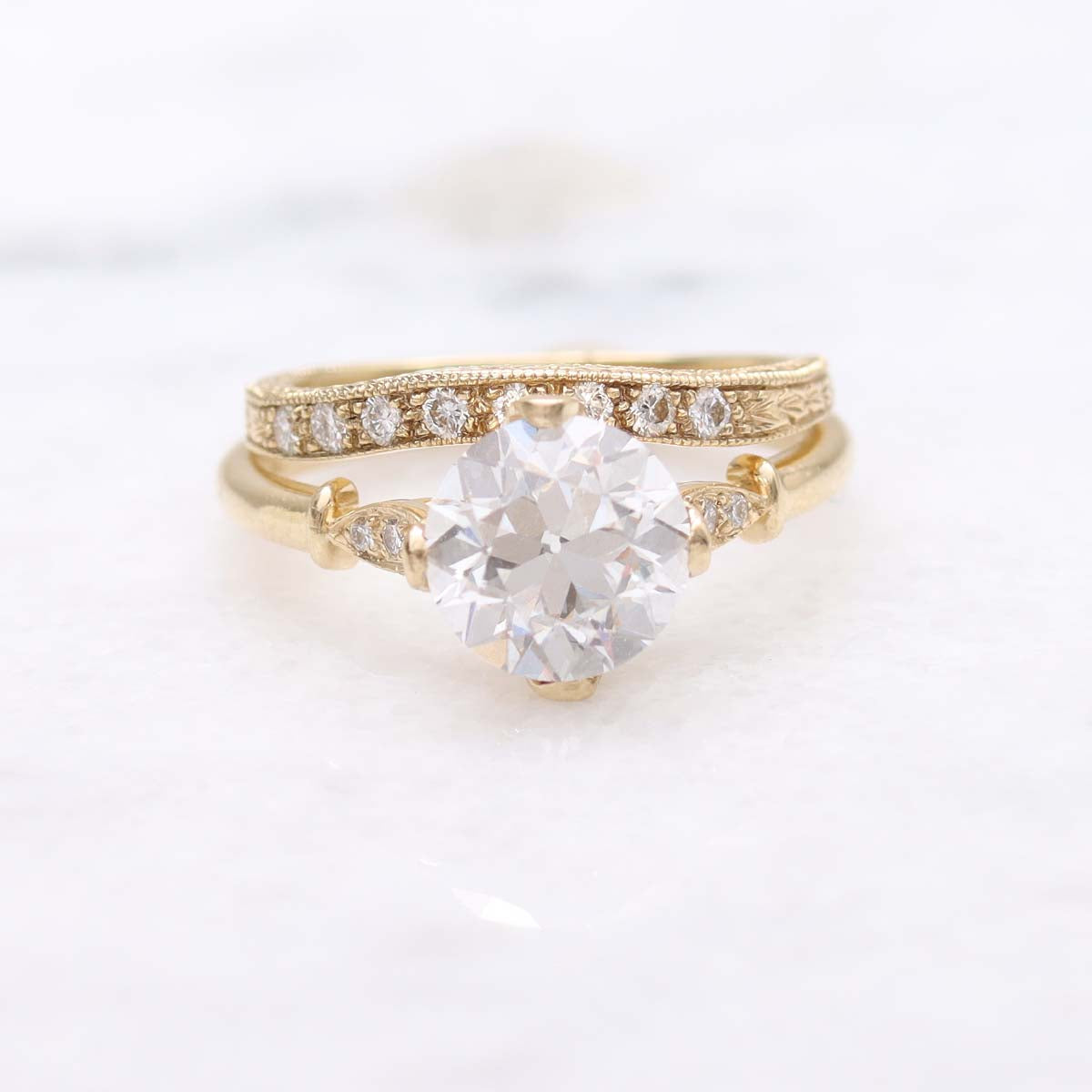 The Zoë Edwardian Inspired Old European Cut Engagement Ring #3606-7