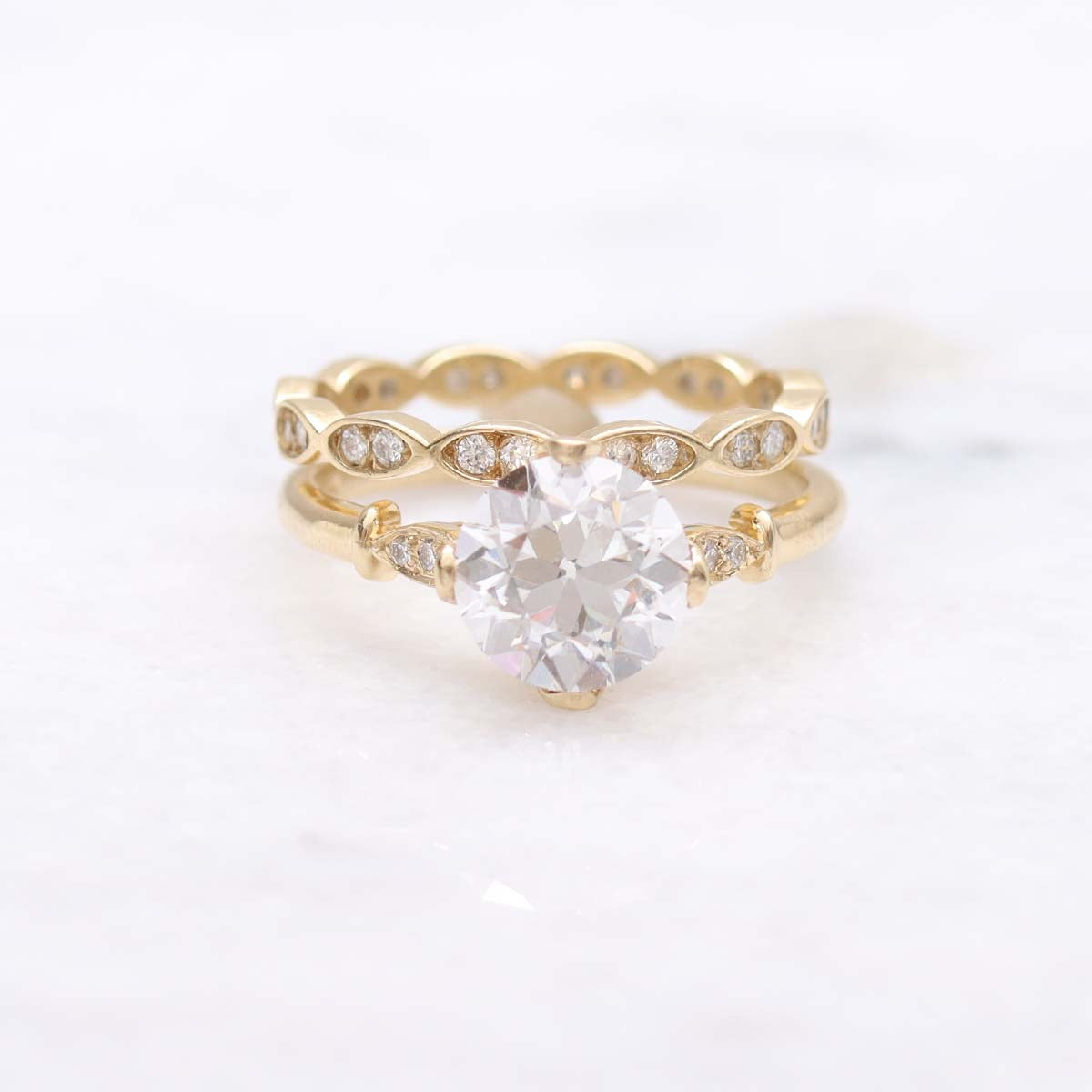 The Zoë Edwardian Inspired Old European Cut Engagement Ring #3606-7