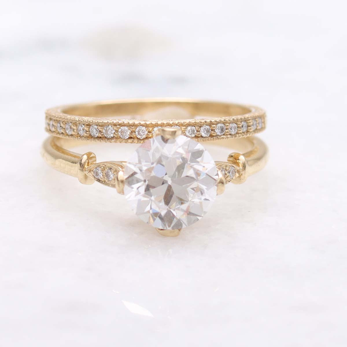 The Zoe Edwardian Inspired Old European Cut Engagement Ring #3606-6