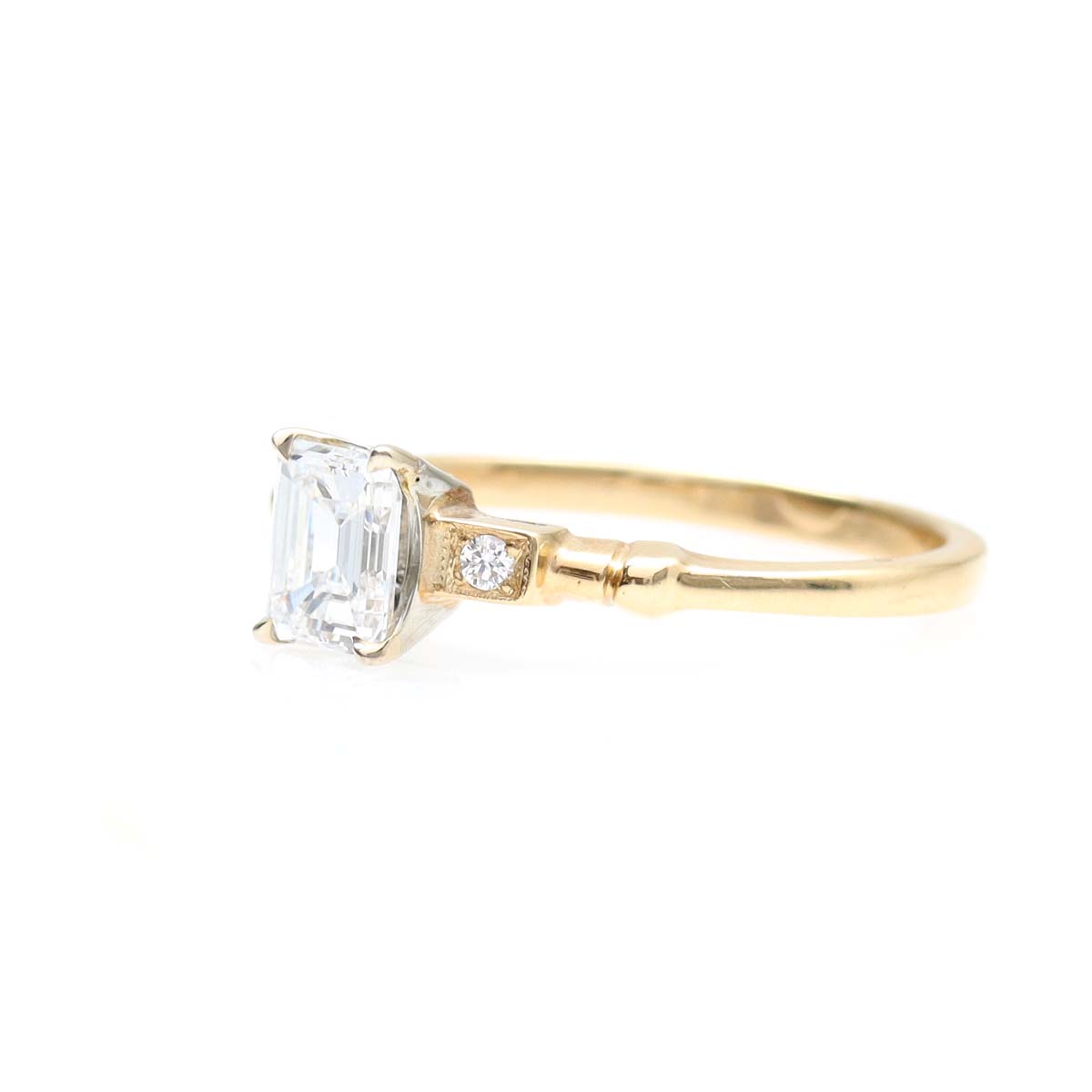 The Esther Emerald Cut Diamond Engagement Ring #3611-1