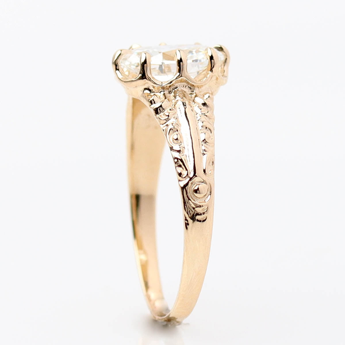 Late 19th C. Reproduction 14k Oval Cut Engagement Ring #3773-1