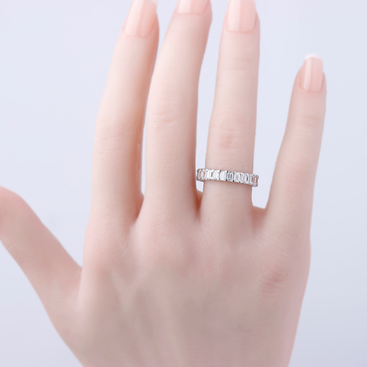 Emerald Cut Diamond Wedding Band #3782-1