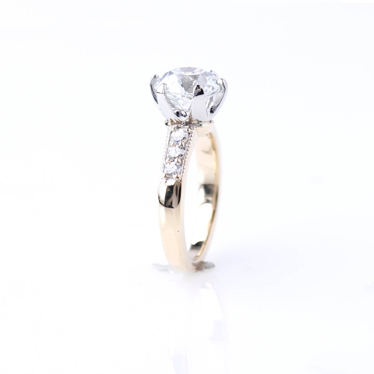 Replica Edwardian Engagement Ring with 2 Carat Old European Cut #3787-1