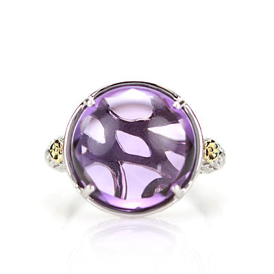 Amethyst and Sterling Silver Vintage Inspired Ring #8193R-AM