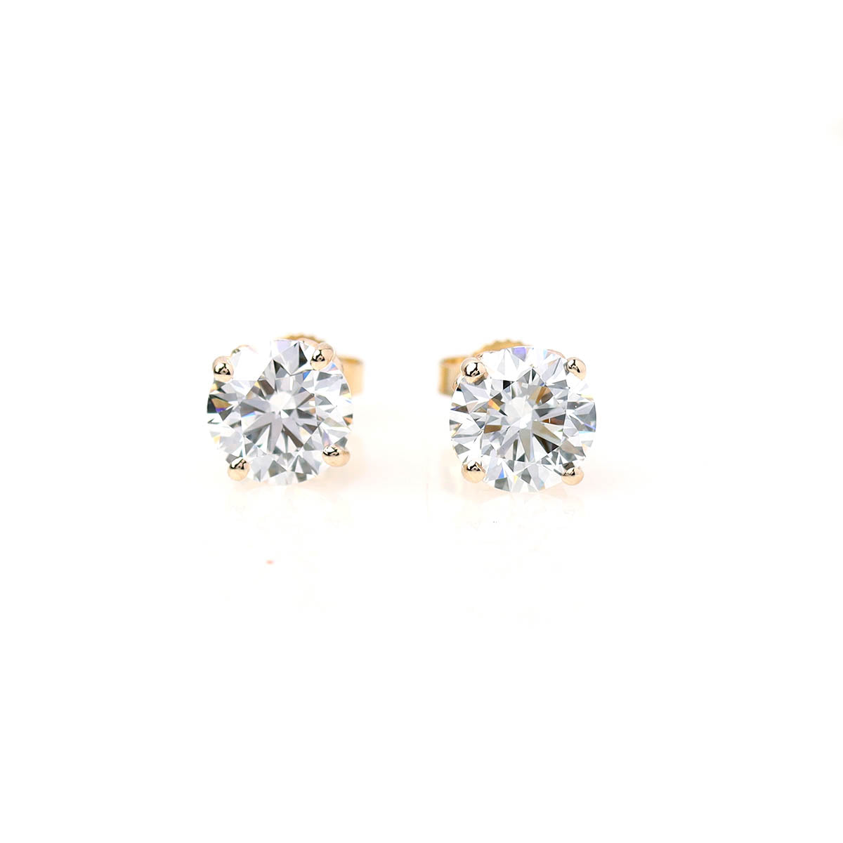 2.10 Carat Total Weight Diamond Stud Earrings in 14k Yellow Gold #STUDS2.10Y14
