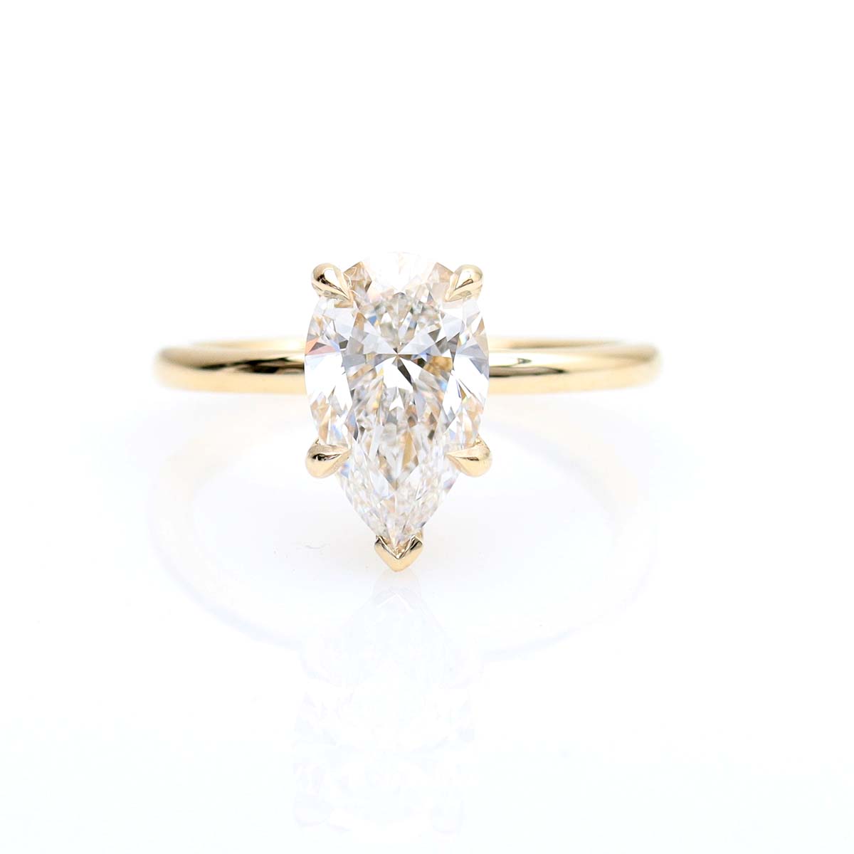 Classic Pear Shape Diamond Engagement Ring #3660-1