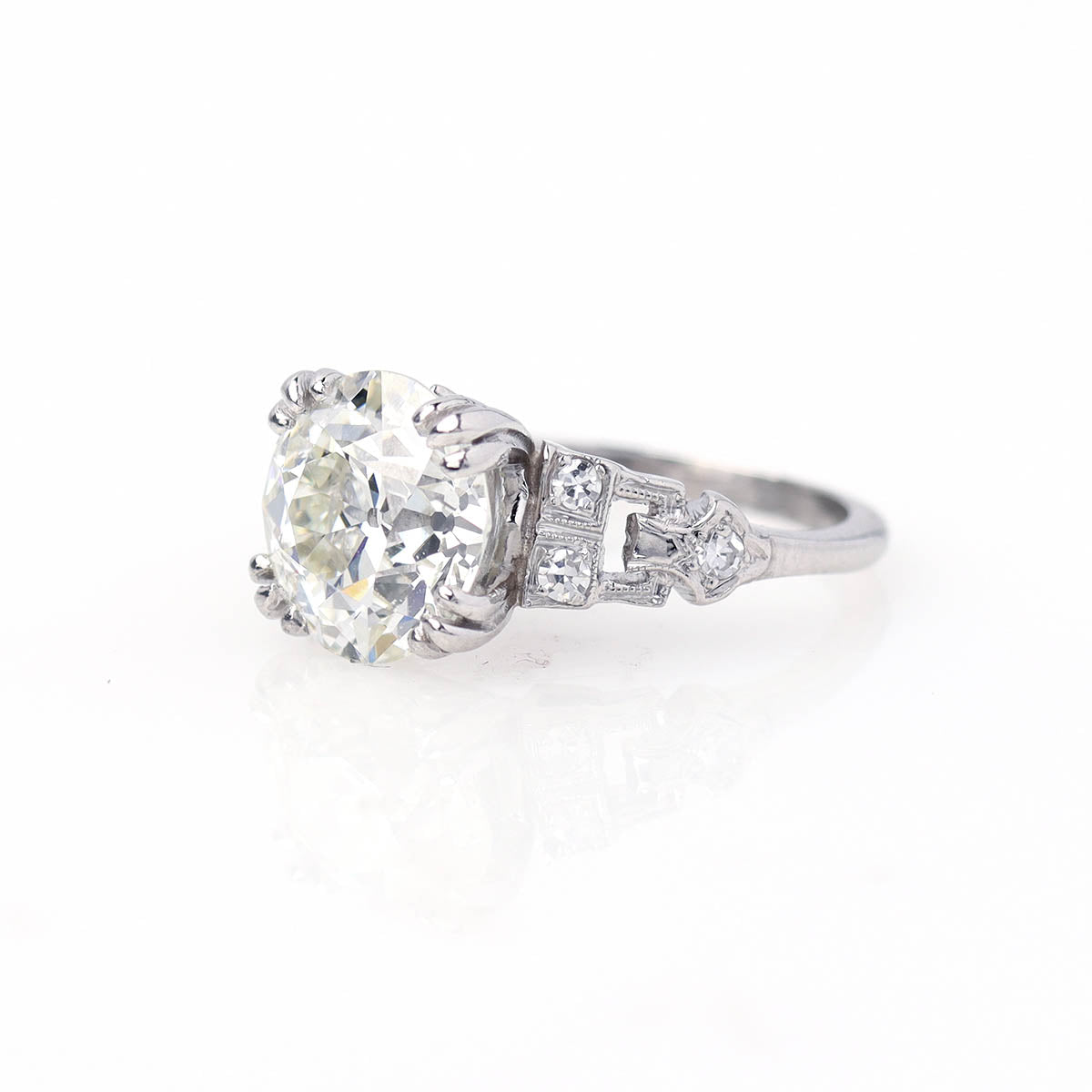 Art Deco Old European Cut Diamond Engagement Ring #VR260411