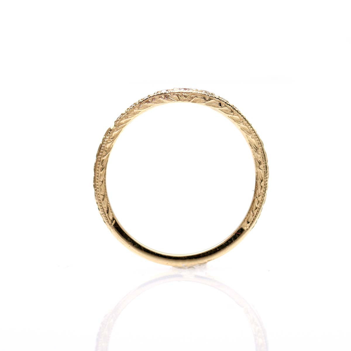 14k Yellow Gold Curved Diamond Band #L1002Y14