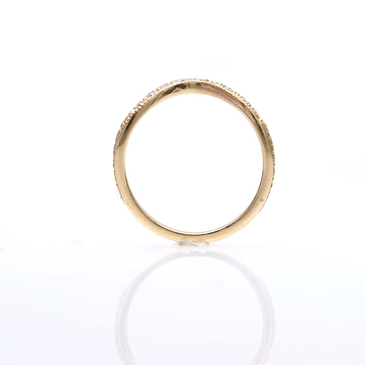 14k Yellow Gold Curved Diamond Band #L1002Y14