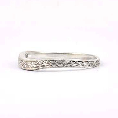 14k White Gold Curved Diamond Band #L1011W14-1