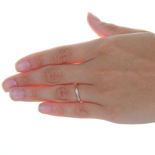 14k White Gold Curved Diamond Band #L1011W14-1