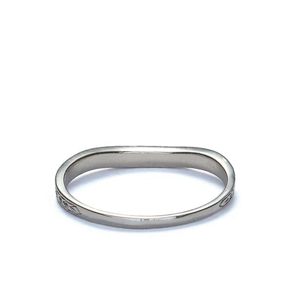 14k White Gold Curved Diamond Band #L1011W14-1