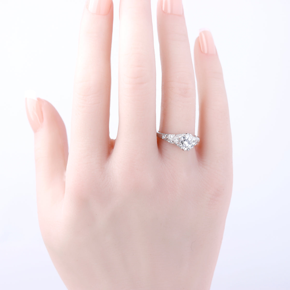 Art Déco Reproduction Platinum & Diamond Engagement Ring #L1140