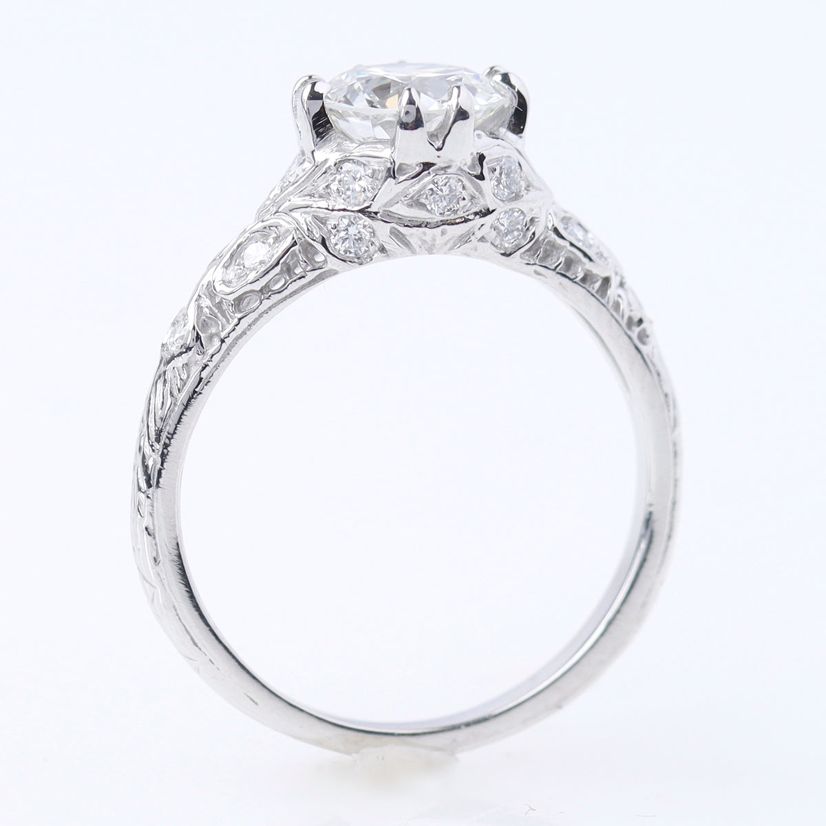 Art Déco Reproduction Platinum & Diamond Engagement Ring #L1140