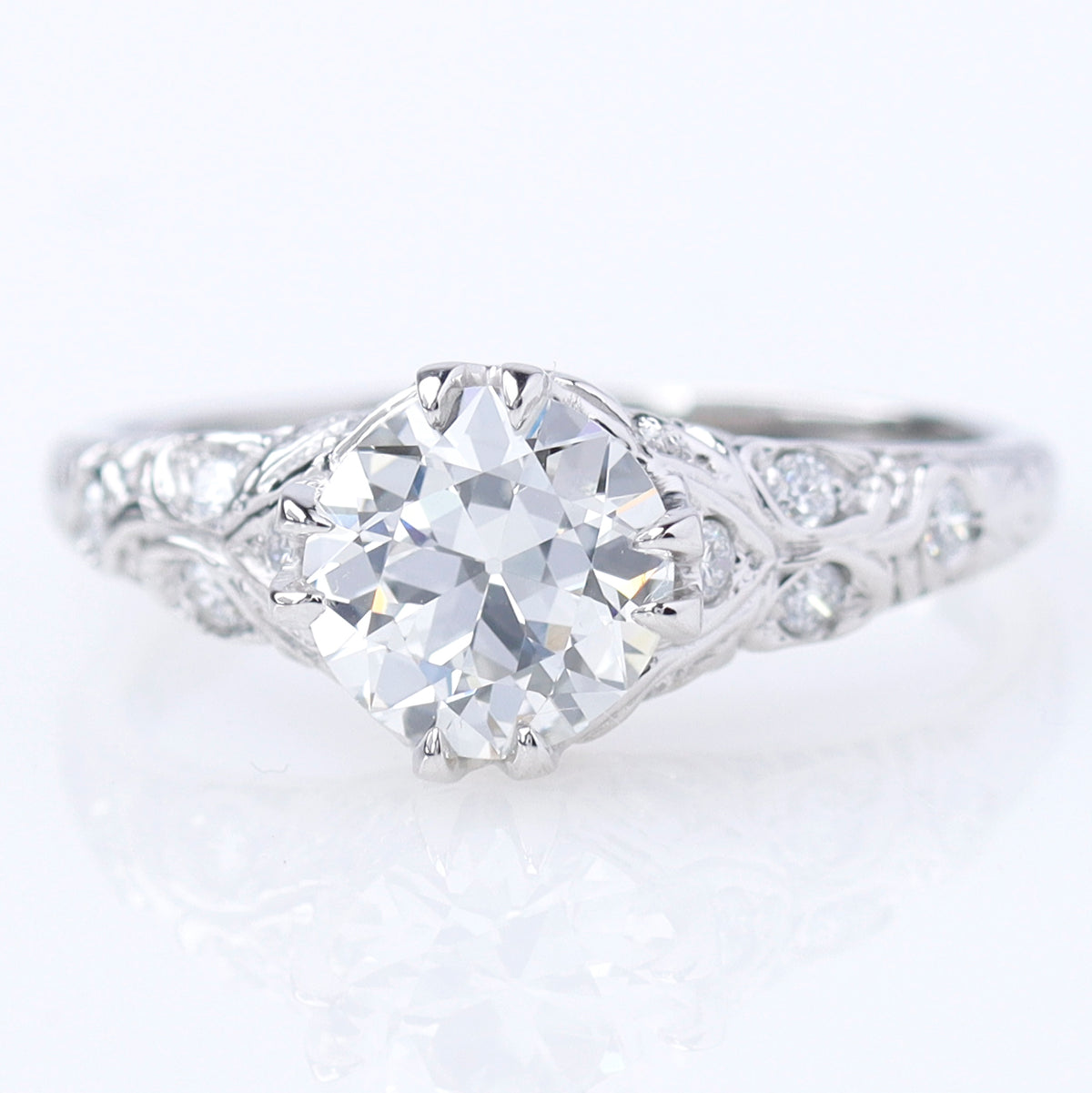 Art Déco Reproduction Platinum & Diamond Engagement Ring #L1140