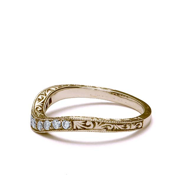 Replica Art Déco Curved Wedding Band #L2002WB