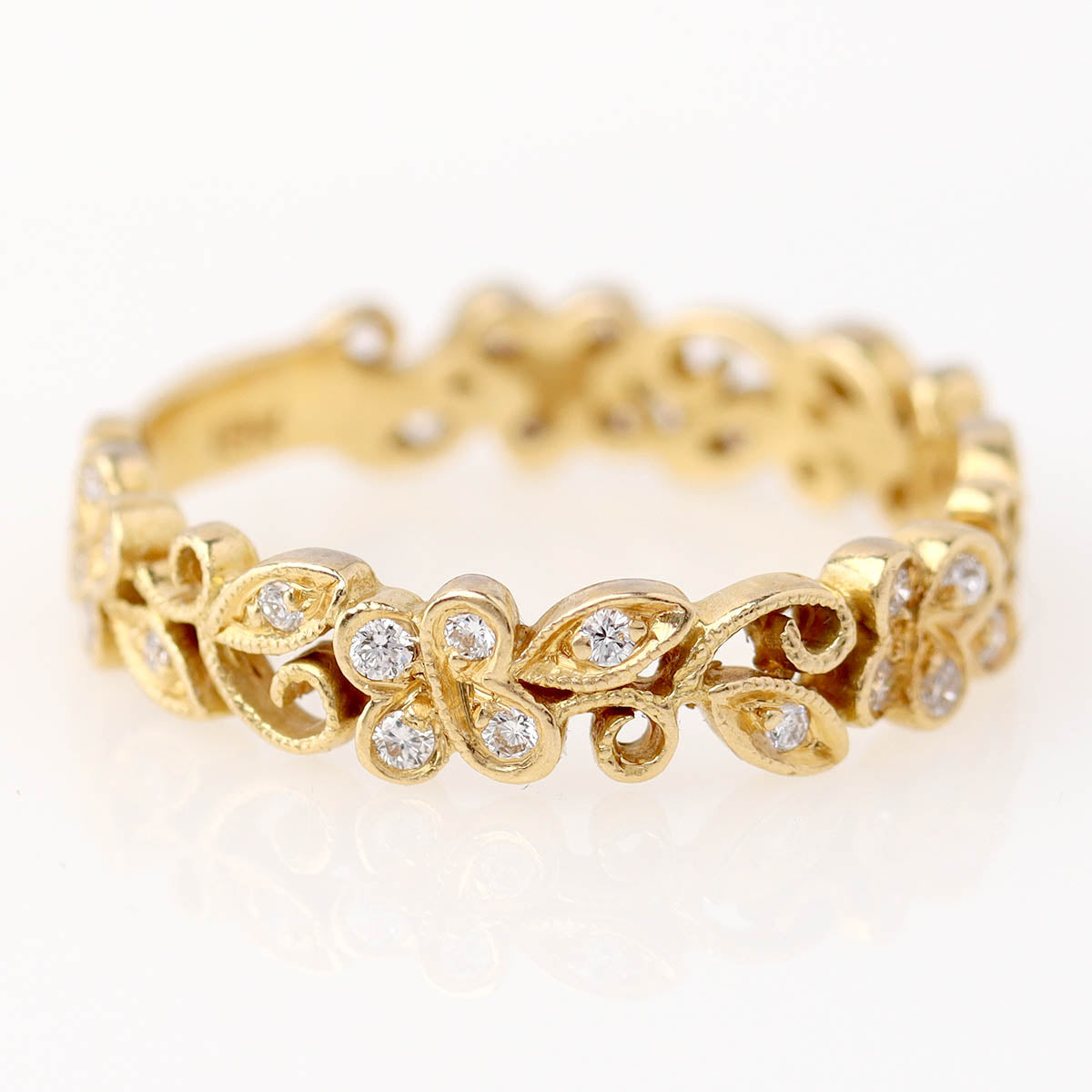 18k Yellow Gold Diamond Wedding Band #L2109Y18-1
