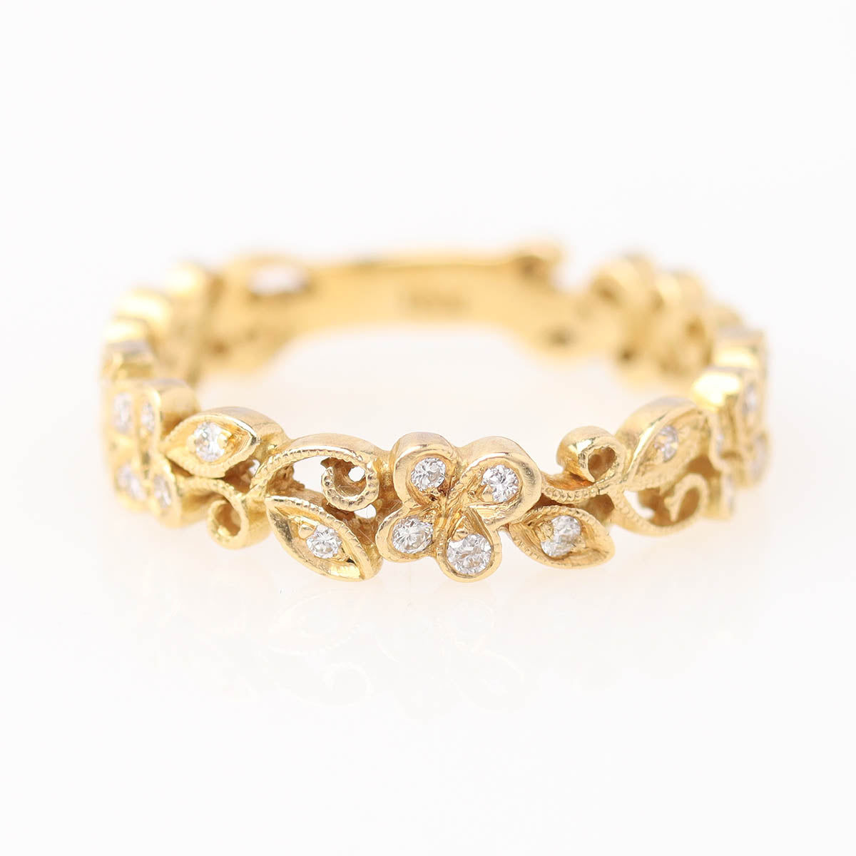 18k Yellow Gold Diamond Wedding Band #L2109Y18-1
