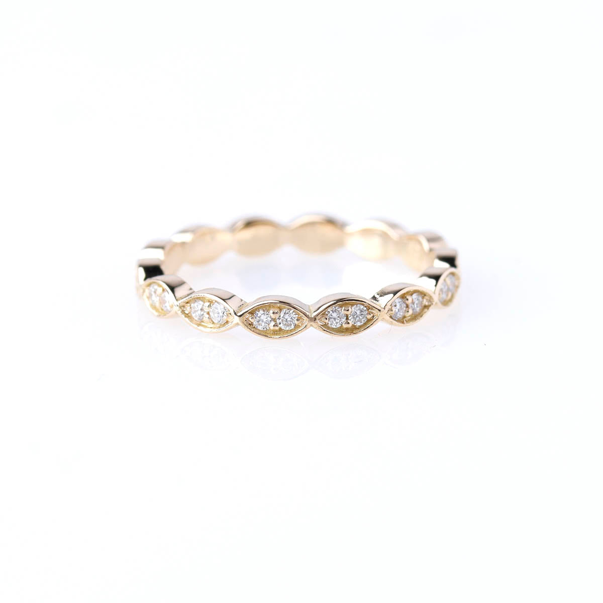 Replica Art Deco 18k Yellow Gold and Diamond Wedding Band #L2202Y18
