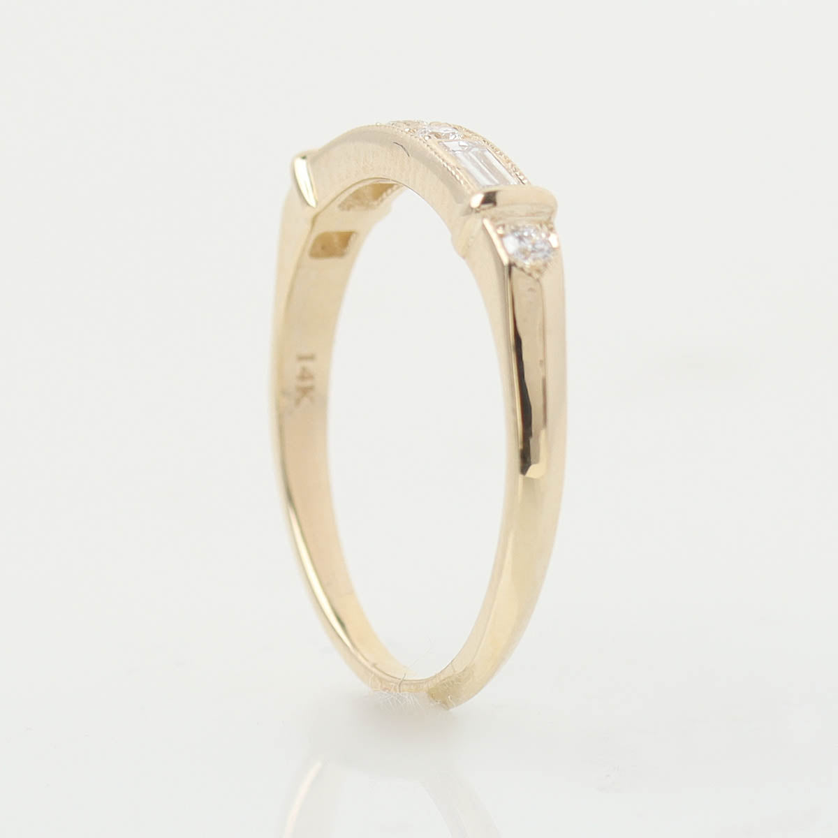 Replica 14k Yellow Gold & Diamond Art Déco Wedding Band #L2615WB14Y