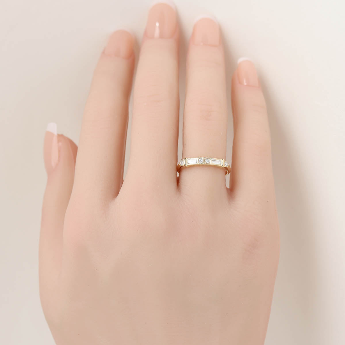 Replica 14k Yellow Gold & Diamond Art Déco Wedding Band #L2615WB14Y