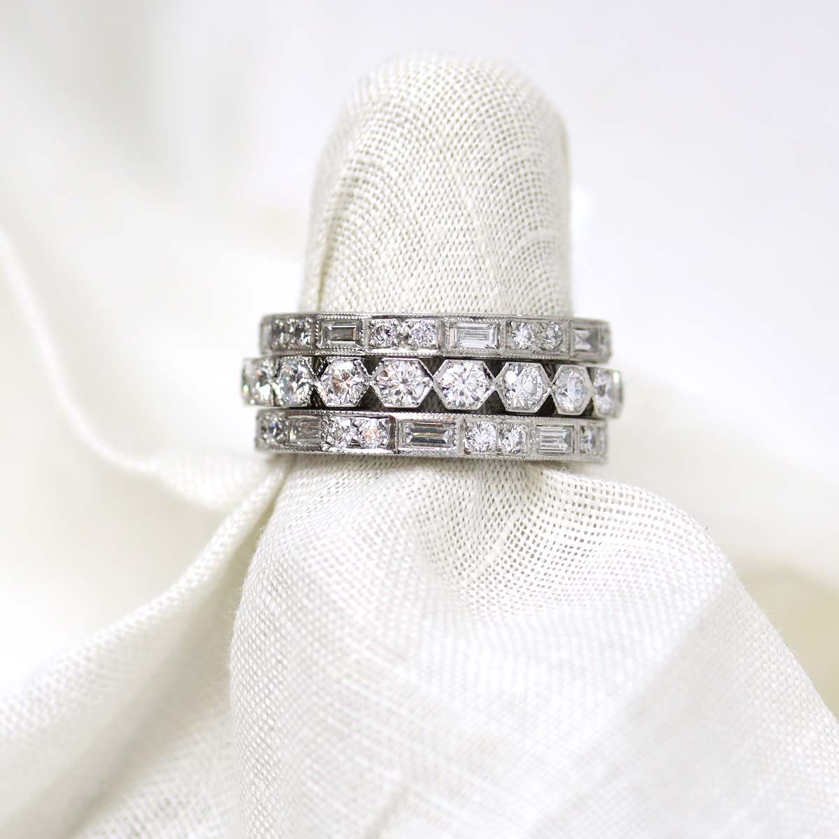 Hexagonal Diamond Eternity Band #L3472