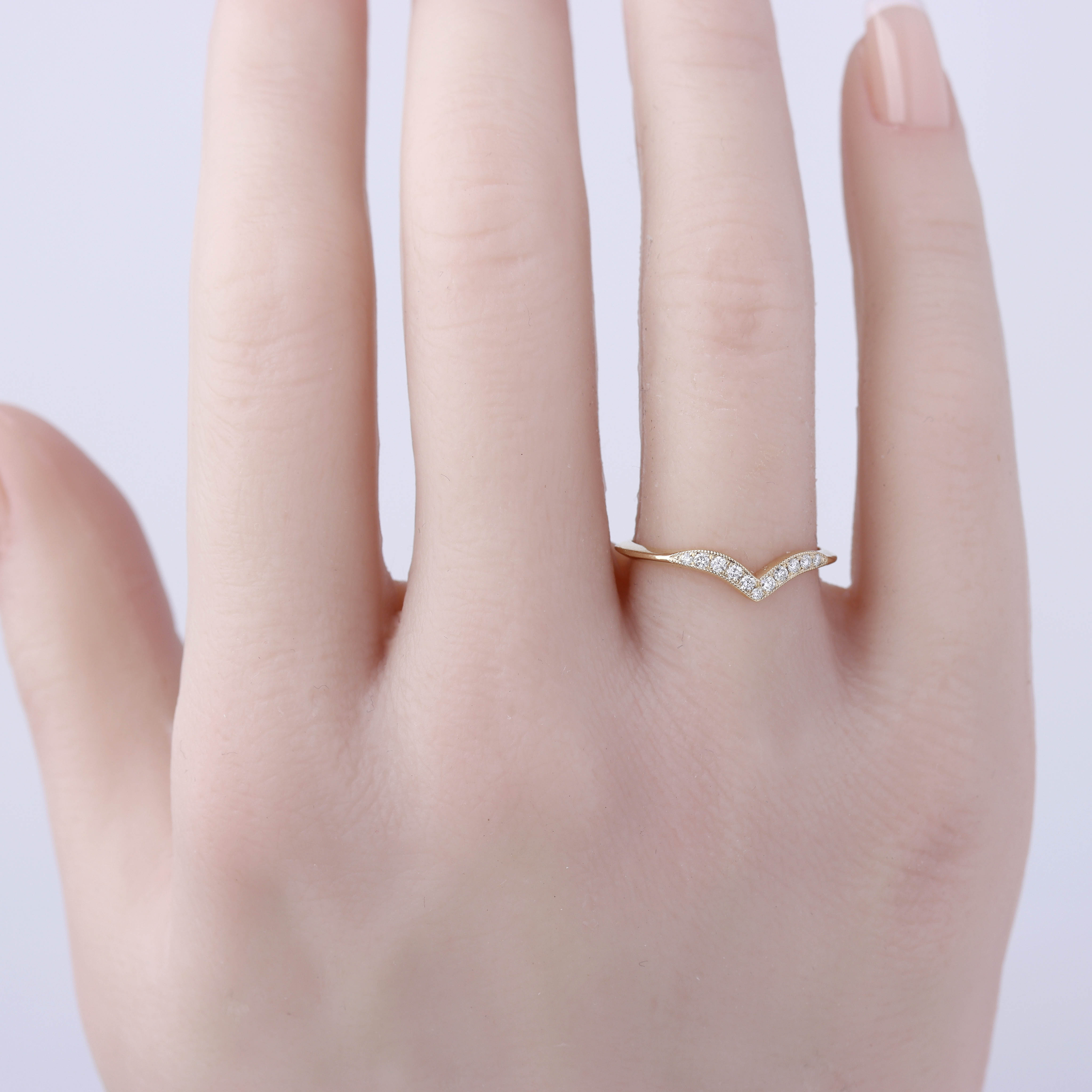 Chevron Style Diamond Wedding Band #L3604AWB