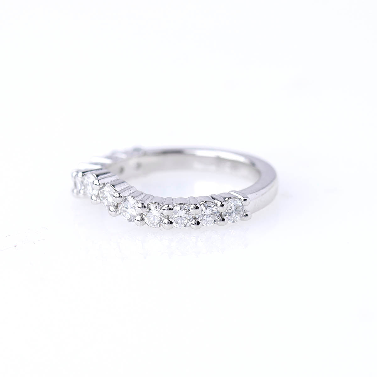 The Anna Platinum Diamond Curved Wedding Band #L3785PT-1