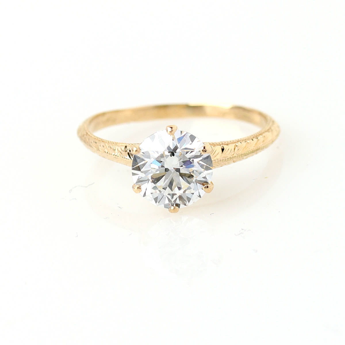 14k Yellow Gold Edwardian ReproductionEngagement Ring #3233HE18Y-10