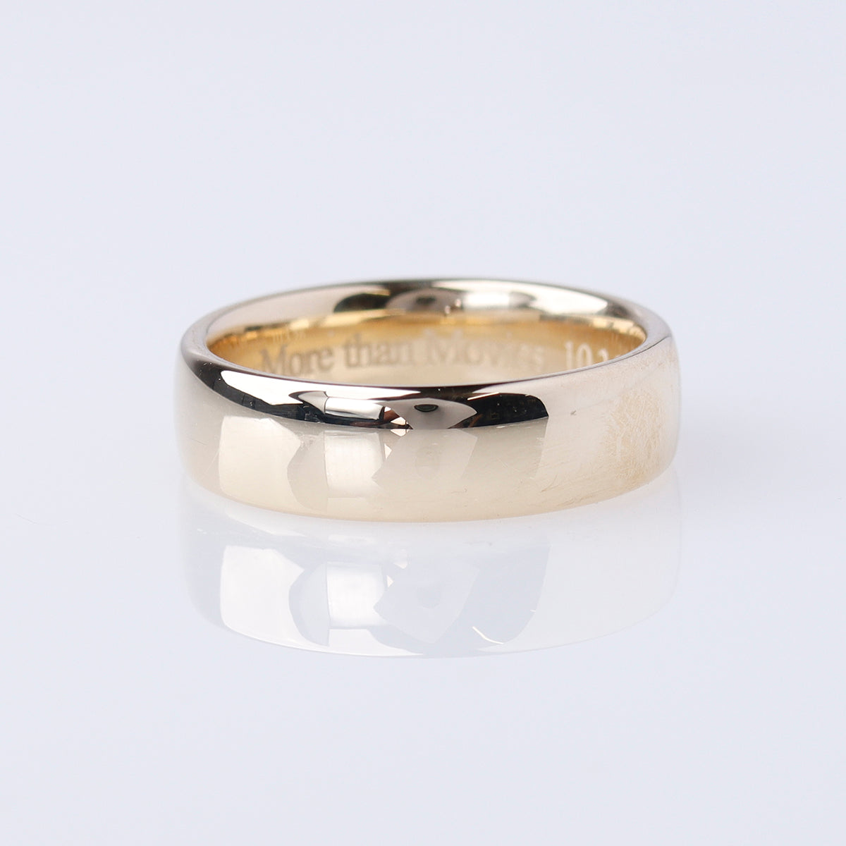 Mens Low Dome Wedding in 14k Yellow Gold #MBF1003Y14
