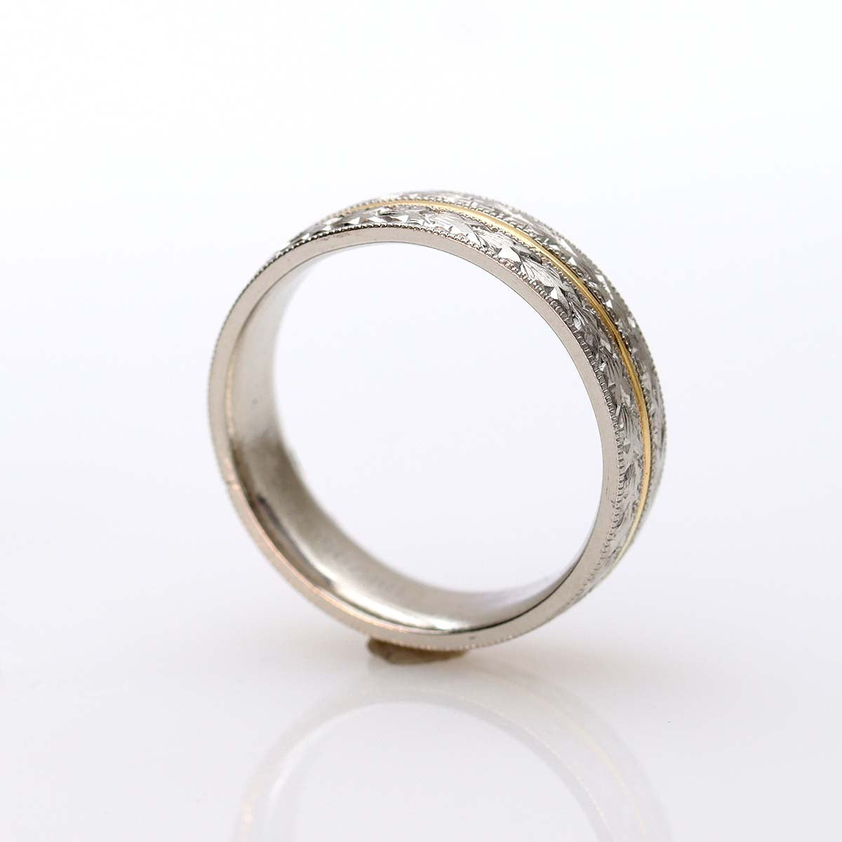 Platinum and 18k Yellow Gold Men's Band #MBPTY18HE-1