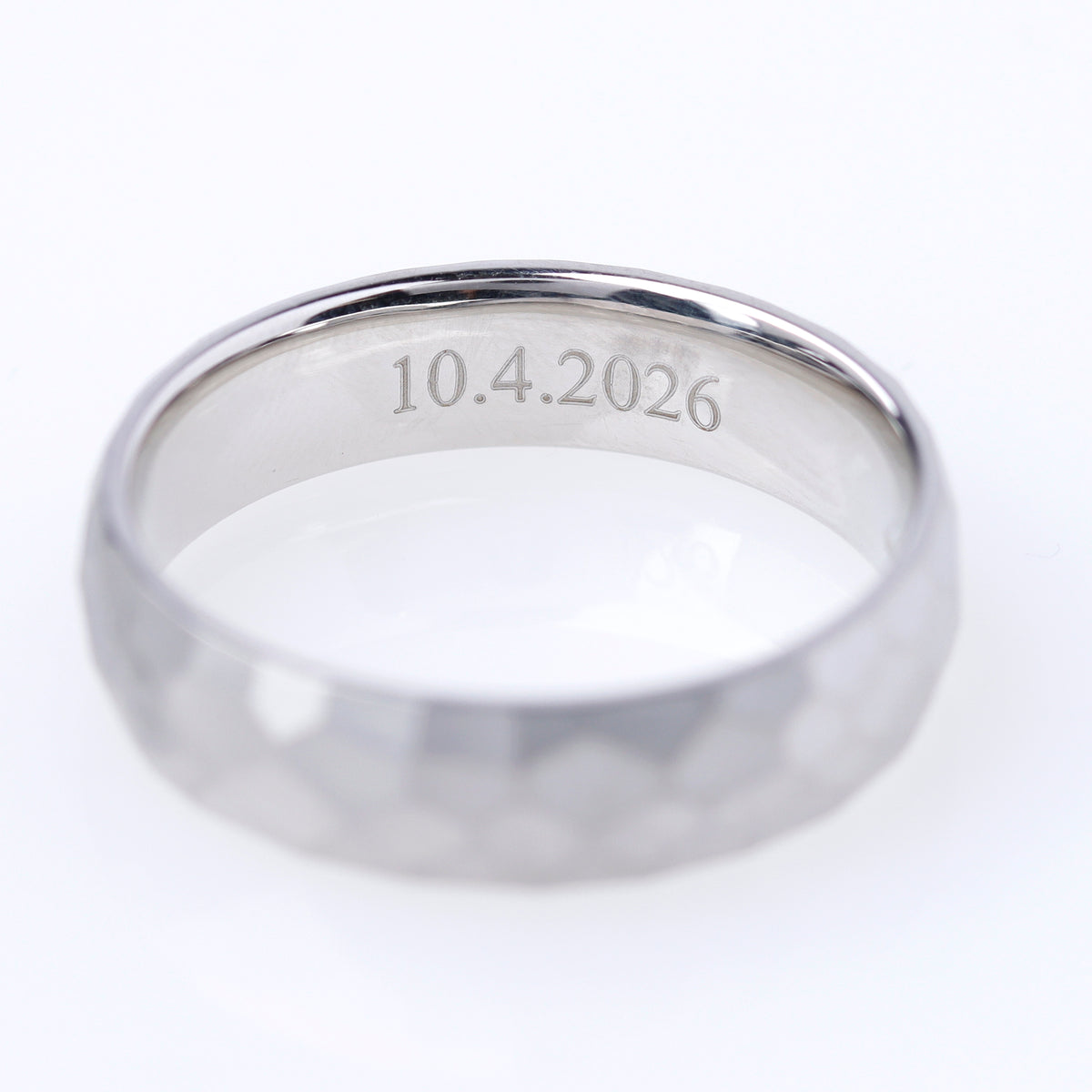 Men's Hammered Finish Platinum 6mm Wedding Band #MBH6-1