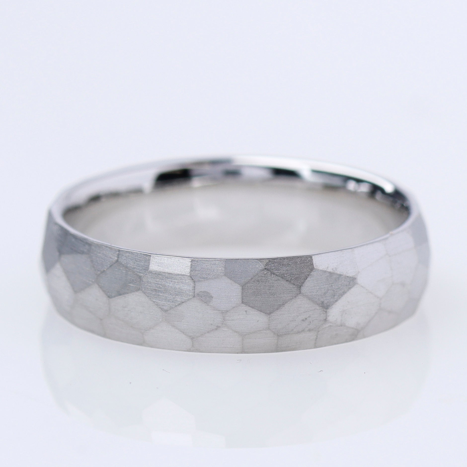 Men's Hammered Finish Platinum 6mm Wedding Band #MBH6-1