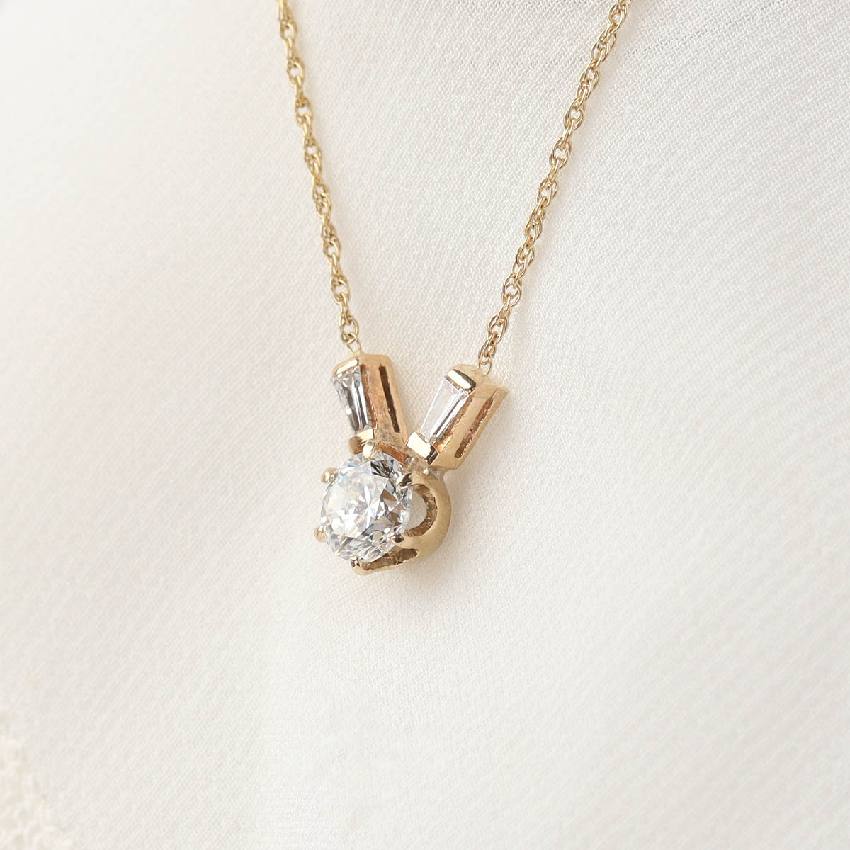 Retro Moderne 14k Yellow Gold Diamond Pendant #VP260514