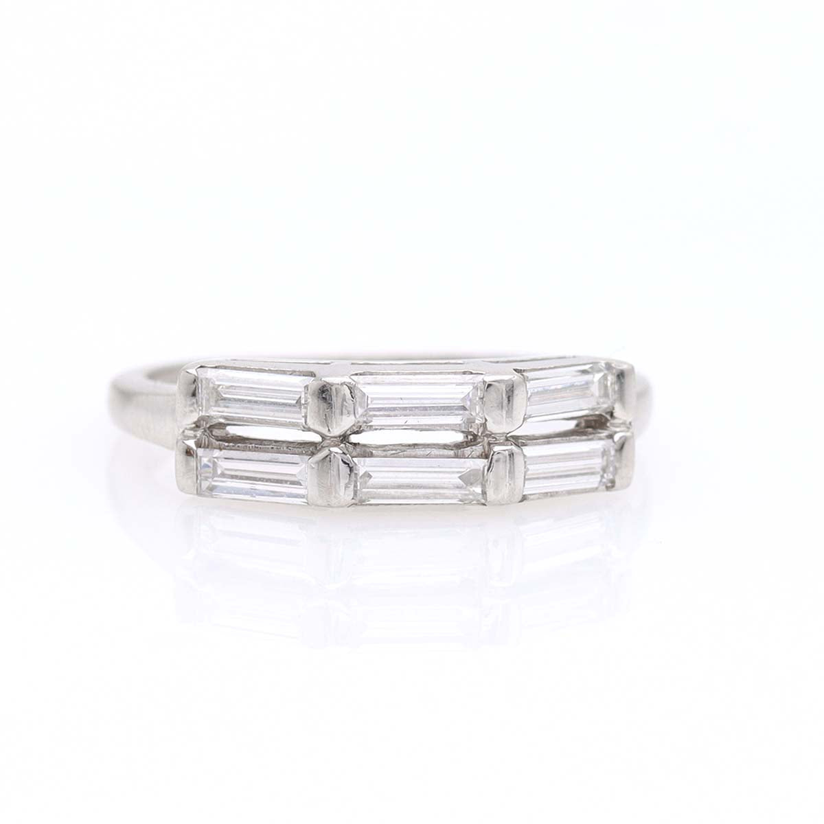 Mid-Century Platinum and Diamond Wedding Band #R118-02A