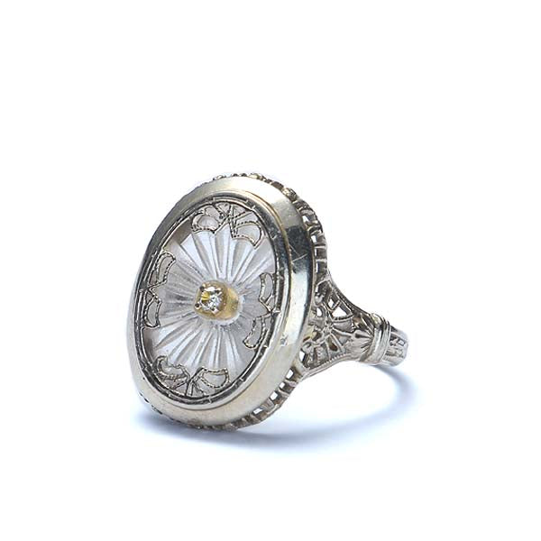 Art Déco Cut Crystal Ring #R140428-12