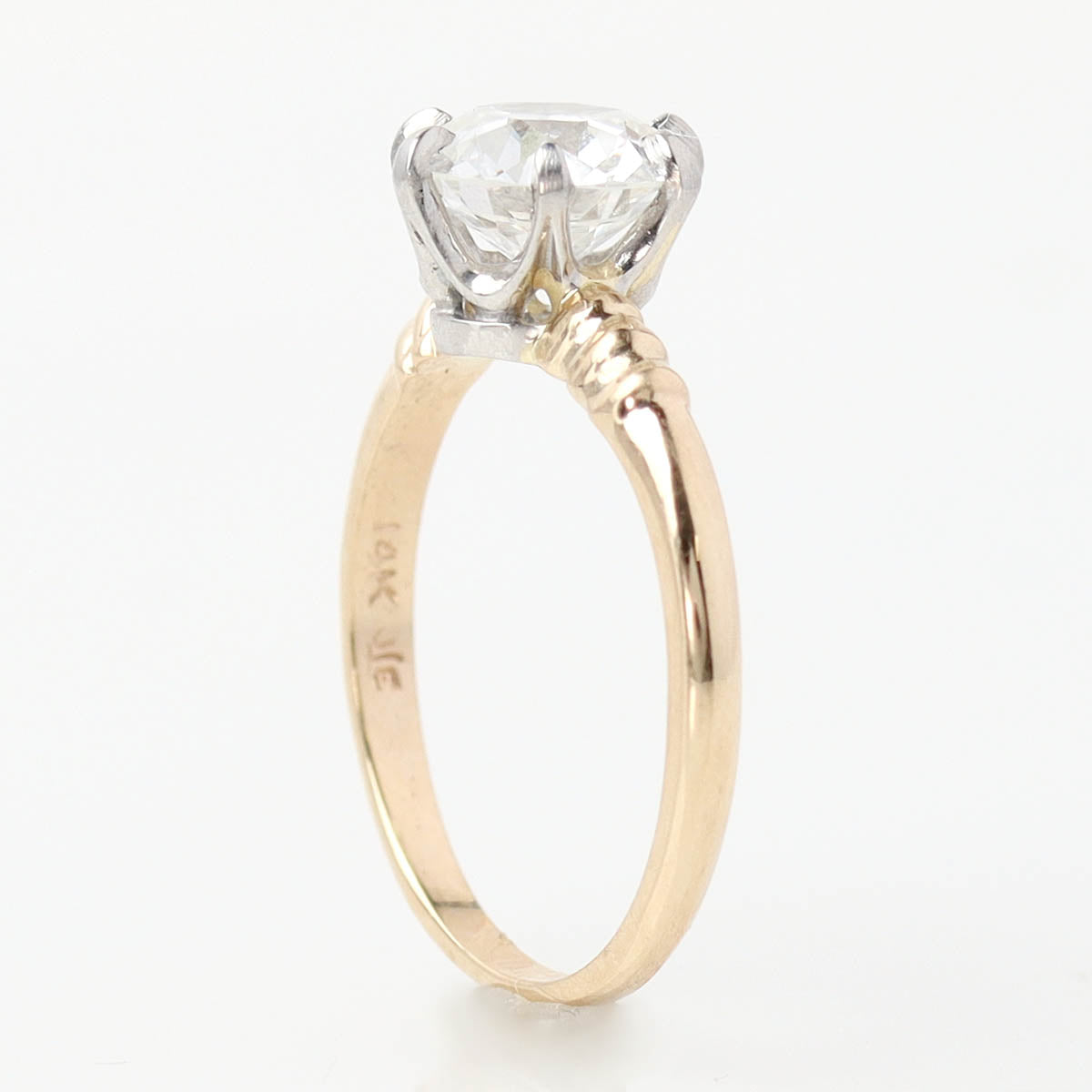 Early 20th C. Yellow Gold & Vintage Diamond Solitaire #R140612-4